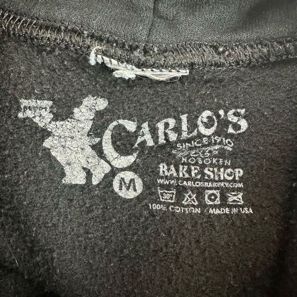 Carlos Bake Shop Size M Hoodie Sweatshirt Black Hoboken NJ Iconic Loungewear - Picture 6 of 9